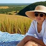 **Image:** Light, breathable clothing (linen or cotton) laid out with a wide-brimmed hat and sunglasses. Background: A sunny Salvadoran landscape. Focus on natural fabrics and sun protection. Style: Bright, travel-oriented photography. *Prompt: Lyogkaya dyhashchaya odezhda (len ili khlopok) s shirokopoloy shlyapoy i solntsezashchitnymi ochkami. Solnechny sal'vadorskiy peyzazh na zadnem plane. Aktsent na natural'nyye tkani i zashchitu ot solntsa. Svetlaya turistichskaya fotografiya.*